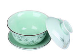 I-MART China Traditional Teacup, Chinese Tea Cup, Gaiwan Tea Cup (Bamboo)
