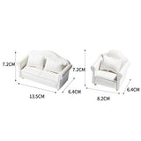 helegeSONG 1/12 Dollhouse White Fabric Sofa Set for 1:12 Scales Miniature Dollhouse Furniture Toy Kids Gift B