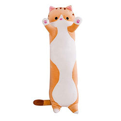 Lishiny Cute Plush Cats Doll Soft Stuffed Plush Toy Throw Pillow Doll Toy Gift for Kids Girlfriend (Brown,90Cm)