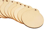 Unfinished Wood Ornaments - 48-Pack Round Wood Discs, Wood Circles, Ornaments, Wood Bauble,