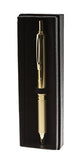 Pentel EnerGel Alloy Retractable Liquid Gel Pen, Gold Barrel, Black Ink, in gift box with info band