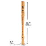 Eastar ERS-31BM Baroque Maple Wood Soprano Recorder Set C Key 3 Piece Instrument With Hard Case,Joint Grease,Fingering Chart And Cleaning Kit