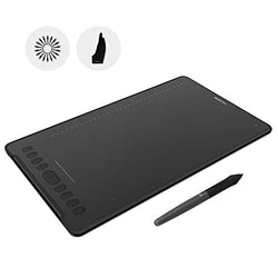 HUION H1161 Drawing Tablet Battery-Free Graphics Tablet 11x6.875inch 8192 Levels Pressure Sensitivity Tilt Support 10 Press Keys 16 Soft Keys Touch Strip, Glove Included