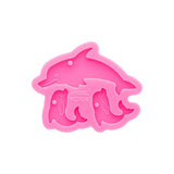 Super Glossy Dolphin Mother and Baby Style Resin Mold Keychain Silicone Mold for DIY Epoxy Resin Jewelry Making Keychain Pendant Craft