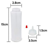 Bastex 8-Ounce Plastic Squeeze Bottles Pack of 8. Clear Bottles with Yorker Red Caps. Perfect for Arts and Crafts Food Glue Paint or Any DIY Liquids. Multiple Purpose Refillable, Reusable Containers.