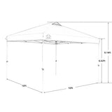 CROWN SHADES Patented 10ft x 10ft Outdoor Pop up Portable Shade Instant Folding Canopy with Carry Bag, White