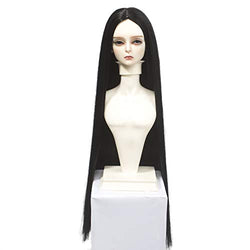 MUZI WIG SD BJD Doll Hair Wigs, Heat Resistant Fiber Long Straight Natural Color Doll Wig BJD Doll Wig for 1/3 BJD/SD Doll (1B)