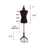 Women Mannequin, Half-Length Foam & Brushed Fabric Female Dress Form Mannequin Body with Black Tripod Stand for Clothing Display