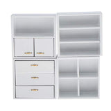 F Fityle 1:12 Handmade Mini Wooden DIY Combination Cabinet Furniture Scene Ornaments - White, 7.4x3x7.4cm