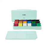 MIYA HIMI Gouache Paint Set 18 Colors (30ml/Pc) Paint Set Unique Jelly Cup Design Non Toxic Paints for Artist, Hobby Painters & Kids, Ideal for Canvas Painting for Novelty Gift (Green)