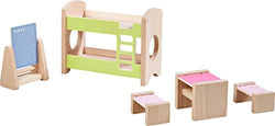 HABA Little Friends – Dollhouse Furniture Set Children’s Room for Two | Wooden Dolls House Furniture | 303836