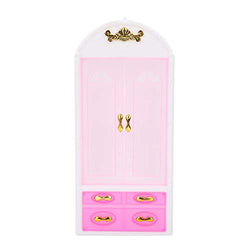 wosume 【𝐒𝐩𝐫𝐢𝐧𝐠 𝐒𝐚𝐥𝐞 𝐆𝐢𝐟𝐭】 Doll House Furniture, Plastic Wardrobe Storage Cabinet Closet for Dolls Furniture Dollhouse Accessory Doll Decoration Accessories Pretend Play Kids Toy