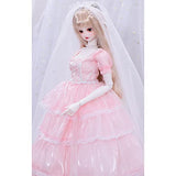1/3 BJD Doll Fashion Princess Ball Jointed SD Dolls Include Pink Clothes + Head Yarn + Shoe + Wig + Makeup Face, Surprise Gift for Girls