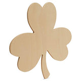 St Patricks Day Decorations, Unfinished Wood Shamrock Cutout, 6 Inches, Wooden Clover Décor, Pack of 1, by Woodpeckers