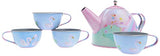 Jewelkeeper 15 Piece Girls Pretend Toy Tin Tea Set & Carrying Case - Ballerina Design