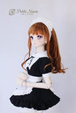 Petite Marie Japan for 1/3 Doll 23 inch 60cm DD (Dollfie Dream) DDS BJD Cute Miniskirt Maid Outfit Black and White 4 Piece Set [No.0144] Clothes Only not Include Doll