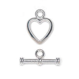 Bulk Buy: Darice DIY Crafts Toggle Clasp Sterling Silver Plated Heart 20 x 16mm (6-Pack) 1983-45