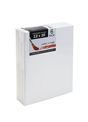 Academy Art Supply 12 X 16 inch Acid Free Stretched Canvas 6-Pack