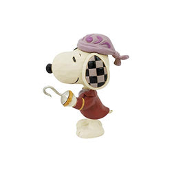 Enesco Jim Shore Peanuts Halloween Snoopy Pirate Miniature Figurine, Multicolor