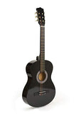 30" Black Wood Guitar With Case and Accessories for Kids/Boys/Beginners