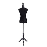 Women Mannequin, Half-Length Foam & Brushed Fabric Female Dress Form Mannequin Body with Black Tripod Stand for Clothing Display