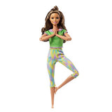 Barbie Made to Move Doll with 22 Flexible Joints Long Wavy Brunette Hair Wearing Athleisure-wear for Kids 3 to 7 Years Old