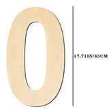 17 inch Large Wooden Numbers, Wood Number, Blank Wooden Number, Wooden Sign Board, Wooden Numbers for Crafts, DIY Projects, Birthday, Party, Wedding Decorations (Number 0)