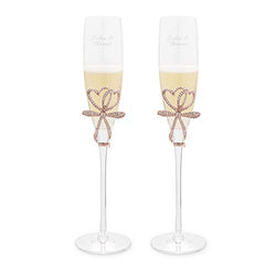 Things Remembered Personalized 6 OZ. Blush Bow Toasting Flute Set with Engraving Included