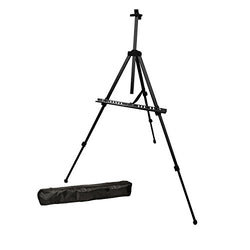 US Art Supply BLACK PISMO Lightweight Aluminum Field Easel - Great for Table-Top or Floor Use -