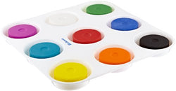 Sax Non-Toxic Giant Tempera Paint Cakes with Tray - 2 1/4 x 3/4 inch - Set of 9 - Assorted Colors -