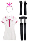 DAZCOS US Size Chainsaw Man Power Cosplay Costume Nurse Uniform Dress with Nurse Hat Socks and Gloves (Small)