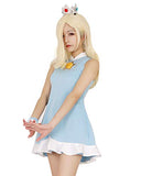 Miccostumes Women's Rosalina Cosplay Costume Halloween Dress with Crown (XL)