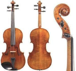 D Z Strad Violin - Model 500 - Light Antique Finish with Dominant Strings, Case, Bow and Rosin (3/4 - Size)
