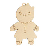 Unfinished Wooden Christmas Ornaments, Gingerbread Men (3.2 x 4.7 in, 24 Pack)