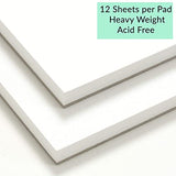 A4 Acrylic Pads - 8.3 x 11.7 Inch (246lb/400gsm) 24 Pages / 12 Sheets Per Book Glue Bounded with Easy to Remove Art Paper Pages, Acid-Free, Artist Paint Pads for Acrylic Painting, (Pack of 2)