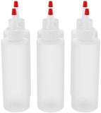 6-pack Plastic Squeeze Condiment Bottles - 8 Ounce with Red Tip Cap - Made in USA - Perfect for Ketchup, BBQ, Sauces, Syrup, Condiments, Dressings, Arts and Crafts - BPA-Free