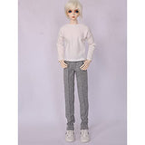 MEShape 2pcs Set Boy Doll Clothes White Long-Sleeved Top + Gray Casual Pants for 1/3 BJD/SD Doll (Not Suitable for Humans)
