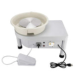 25CM 350W Table Top Pottery Wheel Electric Ceramic Work Forming Machine with Foot Pedal Removable Detachable ABS Basin 11pcs Clay Art Craft Shaping Tools (White)