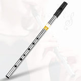 summina Irish Whistle Flute Key of C 6 Holes Flute Wind Musical Instruments for Beginners Intermediates Experts, Gold,Silver