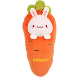 ARELUX 23.6" Bunny Plush Stuffed Animal Pillow-Cute Carrot Squishy Hugging Plushie-Gifts for Kids Girl Baby