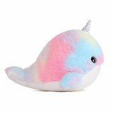 Tezituor Cute Narwhal Plush Toy Colorful Narwhal Stuffed Animal 11 inch Soft Cetacean Plush Pillow Gift for Birthday Valentines Girlfriend Kids