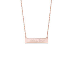 Things Remembered Personalized Rose Gold Bar Necklace with Engraving Included
