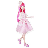 EVA BJD 57cm 22 Inch Doll Jointed Dolls - Including Clothes with Wig, Shoes,Accessories for Girls Gift (Party Wear-Pink)