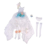 Prettyia 4 Pieces Princess Fairy Dress Suit Party Dress Light Blue 1/4 BJD Doll Accessories