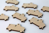 ALL SIZES BULK (12pc to 100pc) Unfinished Wood Wooden Vintage Pickup Truck Laser Cutout Dangle Earring Jewelry Blanks Charms Shape Crafts Made in Texas
