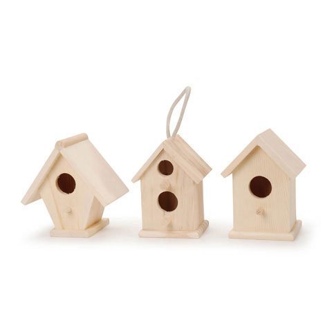 Bulk Buy: Darice DIY Crafts Wood Birdhouse Natural 4.5 inches Assortment (12-Pack) 9184-70