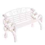 Dollhouse Furniture 1:6 Scale Miniature Modern Styled Garden Patio Park Bench Garden Decor - White