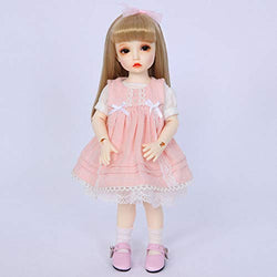 MEESock BJD Doll Clothes, Pink Bowknot Lace Princess Dress for 1/6 SD Doll, Suitable for Your Favorite Doll (Does Not Contain Doll)