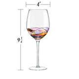 Red Wine Glasses Set of 2 Hand Painted Designed with Strong Presence by DAQQ, Inspired by the
