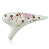 OcarinaWind"Bird Love Flower" 12 Hole Ceramic Ocarina,Hand Painting